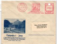 Deutsches Reich auf Brief Freistempler Thüposta Jena 1936 #KD302