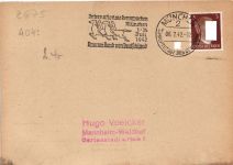Deutsches Reich 762 auf Postkarte Maschinenstempel Reiten #KF885