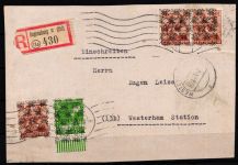 Alliierte Besetzung 39 II d und 44 II gestempelt auf Briefstück, geprüft #KO561