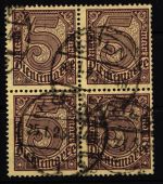 Deutsches Reich Dienstmarken 33 gestempelt 4er Block geprüft Infla Berlin #KQ358