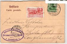 Deutsches Reich 70 auf Postkarte mit Vignette Industrie-Ausstellung #KQ673