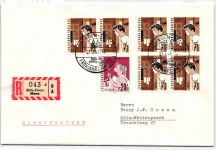 Berlin 193 auf Brief als Mehrfachfrankatur u.a. 4er Block #KQ778