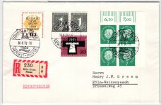 Berlin 182 u.a. auf Brief als Mischfrankatur 4er Block, portogerecht #KQ896