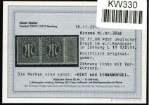 Bi-Zone 32 aC postfrisch waagerechtes Paar, Befund Hettler BPP #KW330