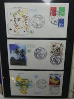 Frankreich und Gebiete FDCs ab 2002 besammelt im Ringbinder #LY693