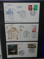 Frankreich und Gebiete FDCs ab 2002 besammelt im Ringbinder #LY693