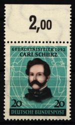 BRD Bund 155 postfrisch mit Oberrand #KU527