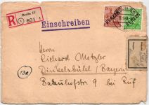Berlin 9, 16 auf Brief als Mischfrankatur portogerecht nur Vorderseite #KY812