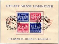 Alliierte Besetzung V Zd 1 auf Ausstellungskarte Export Messe #KY955