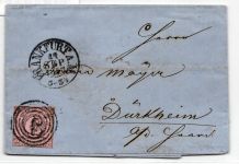 Thurn und Taxis 9 auf Brief als Einzelfrankatur Taxisschnitt #NC917