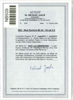 SBZ 135 wb Xu postfrisch vom Eckrand, Attest Jasch BPP #NB509