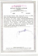 Deutsches Reich 54 b postfrisch Attestkopie Jäschke BPP #NJ724