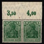 Deutsches Reich 85 II d P OR postfrisch Paar, geprüft Zenker BPP #NJ824