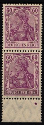 Deutsches Reich 92 II c postfrisch senkr. Paar, geprüft Jäschke BPP #NJ853