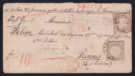 Deutsches Reich 6 auf Brief als Mehrfachfrankatur Attest Krug BPP #NL864