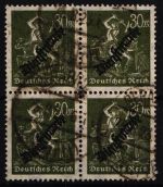 Deutsches Reich Dienstmarken D 76 gestempelt im 4er Block, signiert #NJ554