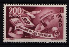 Saarland 298 II postfrisch Plattenfehler II, Attest Geigle BPP #NR593