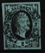 Sachsen 5 gestempelt tiefst signiert Bühler #NU318