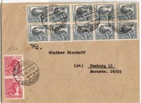Alliierte Besetzung 947, 956 auf Brief Brit. Am. Zone ZF #NZ004
