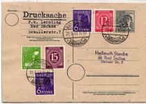 Alliierte Besetzung P 962, 922 u.a. als Ganzsache Brit. Am. Zone ZF #NZ059