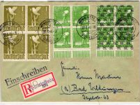 Alliierte Besetzung 39II, 918, 937 auf Brief Brit. Am. Zone ZF #NY975