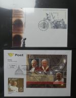 Motiv Papst mit FDCs und ** Marken der Länder im Einsteck-Album #LZ366