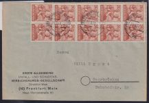 Alliierte Besetzung 951 auf Brief Am. Brit. Zone ZF #NZ285