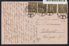 Ak Krefeld Bismarckplatz auf Postkarte 1921 gelaufen #NZ625