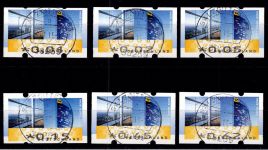 BRD Bund Automatenmarken 7 RS2 mit Zählnummer gestempelt #OC852