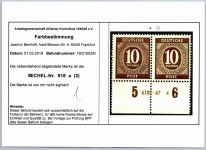 Alliierte Besetzung 918 HAN postfrisch H 4131.47 4, gefaltet, angetrennt #OH101