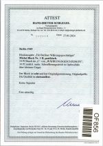 Berlin Block 1 II postfrisch Plattenfehler II, Attest Schlegel BPP #OF856