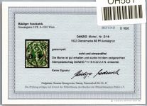 Danzig Portomarken 16 gestempelt Befund Soecknick BPP #OH581