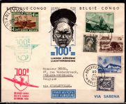 Belgisch Kongo 170 4 Briefe zur100. Luftpostverbindung #OF960