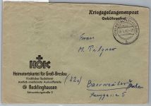 BRD Bund Kriegsgefangenenpost auf Brief Suchdienst 1956 #ON832