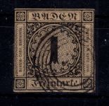 Baden 1 a gestempelt Befund Stegmüller BPP #OO441