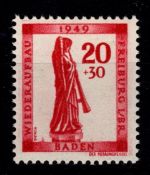 Französische Zone Baden 40 A I postfrisch geprüft Schlegel BPP #OO590