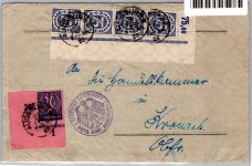 Deutsches Reich D 69 P OR, D 72 auf Brief Massenfrankatur #OO223