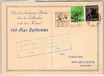 Berlin 1, 4 auf Postkarte Luftbrückenstempel #OO318