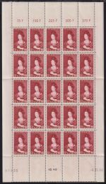Saarland 376-378 Br postfrisch 25er Bogen #ON891