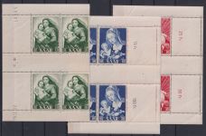 Saarland 351, 353 OR, 352 Br postfrisch im 4er Block gefaltet #ON893