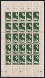 Saarland 376-378 Br postfrisch 25er Bogen #ON891