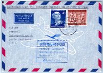 Berlin 125, 128 auf Brief Lufthansa Erstflug #OP153
