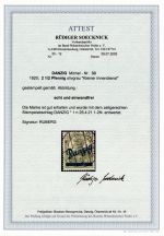 Danzig 32-40 gestempelt neues Attest Gruber BPP, Attest Soecknick #OJ831