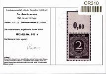 Alliierte Besetzung 912 a P OR dgz postfrisch Befund Arge #OR310