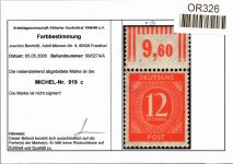 Alliierte Besetzung 919 c W OR postfrisch Befund Arge #OR326