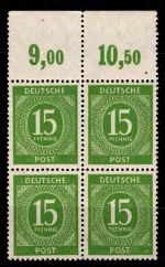 Alliierte Besetzung 922 b P OR dgz postfrisch 4er Block, geprüft Arge #OR333
