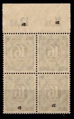 Alliierte Besetzung 923 a P OR ndgz postfrisch 4er Block, geprüft Arge #OR334