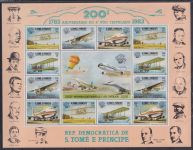 Sao Tome e Principe 830-836 postfrisch als ZD-Bögen, Luftfahrt #OM212