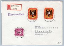 Berlin 122, 137 auf Brief als Mischfrankatur Einschreiben #OR454