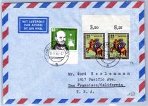 Berlin 158 u.a. auf Brief als Mischfrankatur Ausland Luftpost #OR465